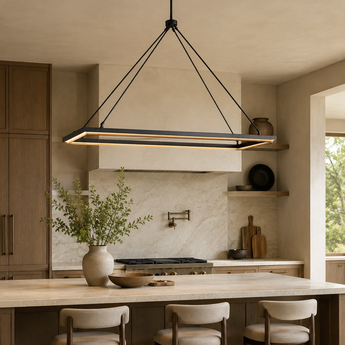 Pelta Linear Chandelier 48” 62“