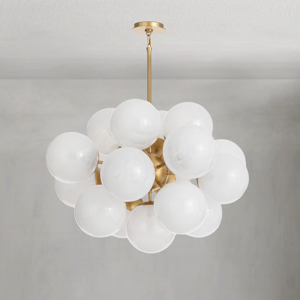 Mandoza Brass Glass Chandelier-Vancei