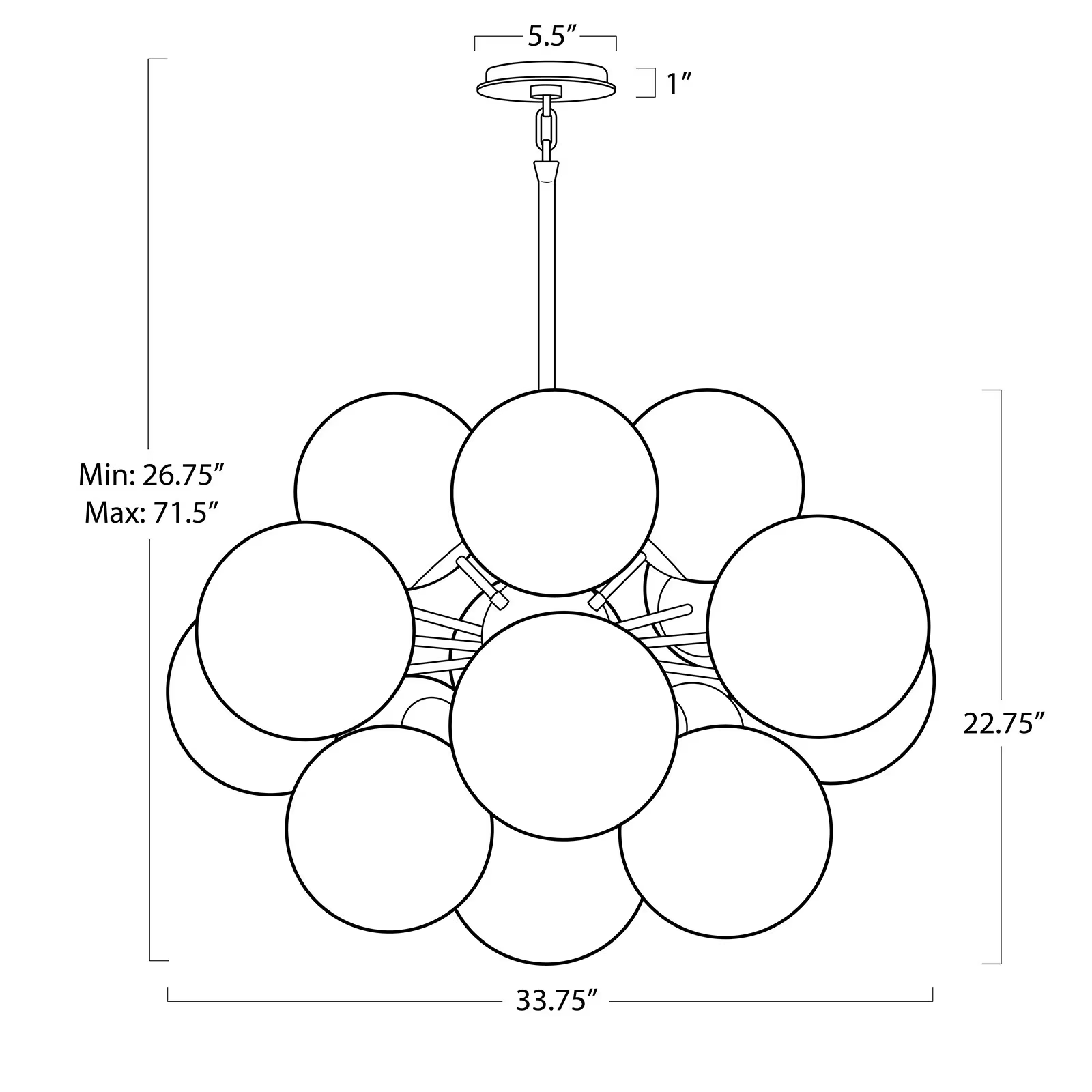 Mandoza Brass Glass Chandelier-Vancei