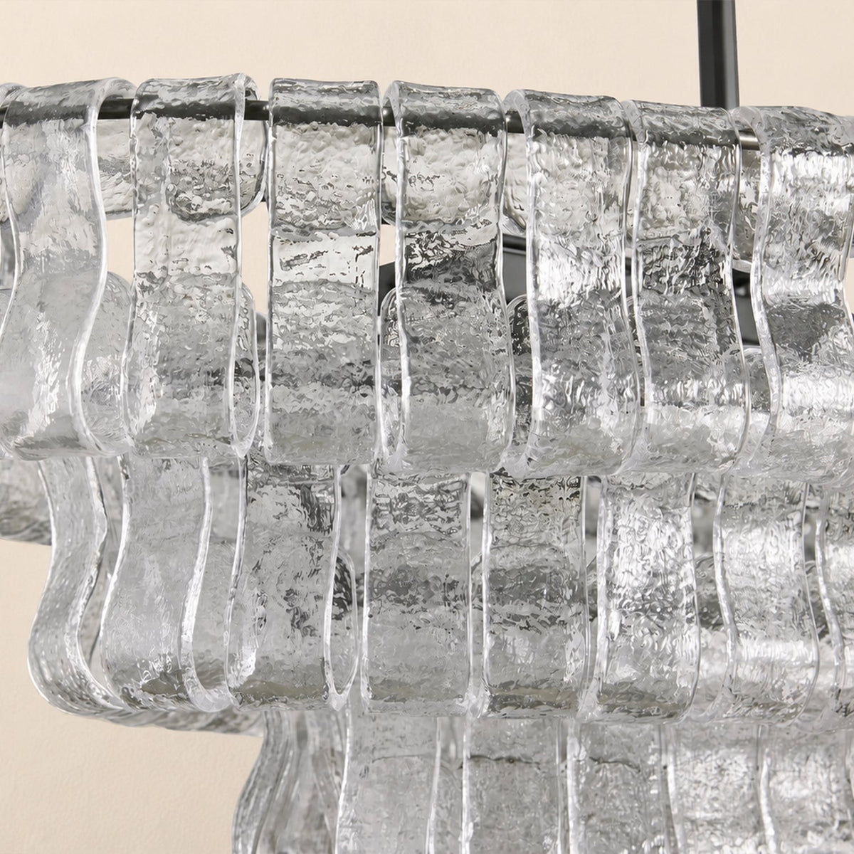 Ghiaccio Glass Oval Chandelier 54"W/65"W