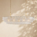 Ghiaccio Glass Oval Chandelier 54"W/65"W