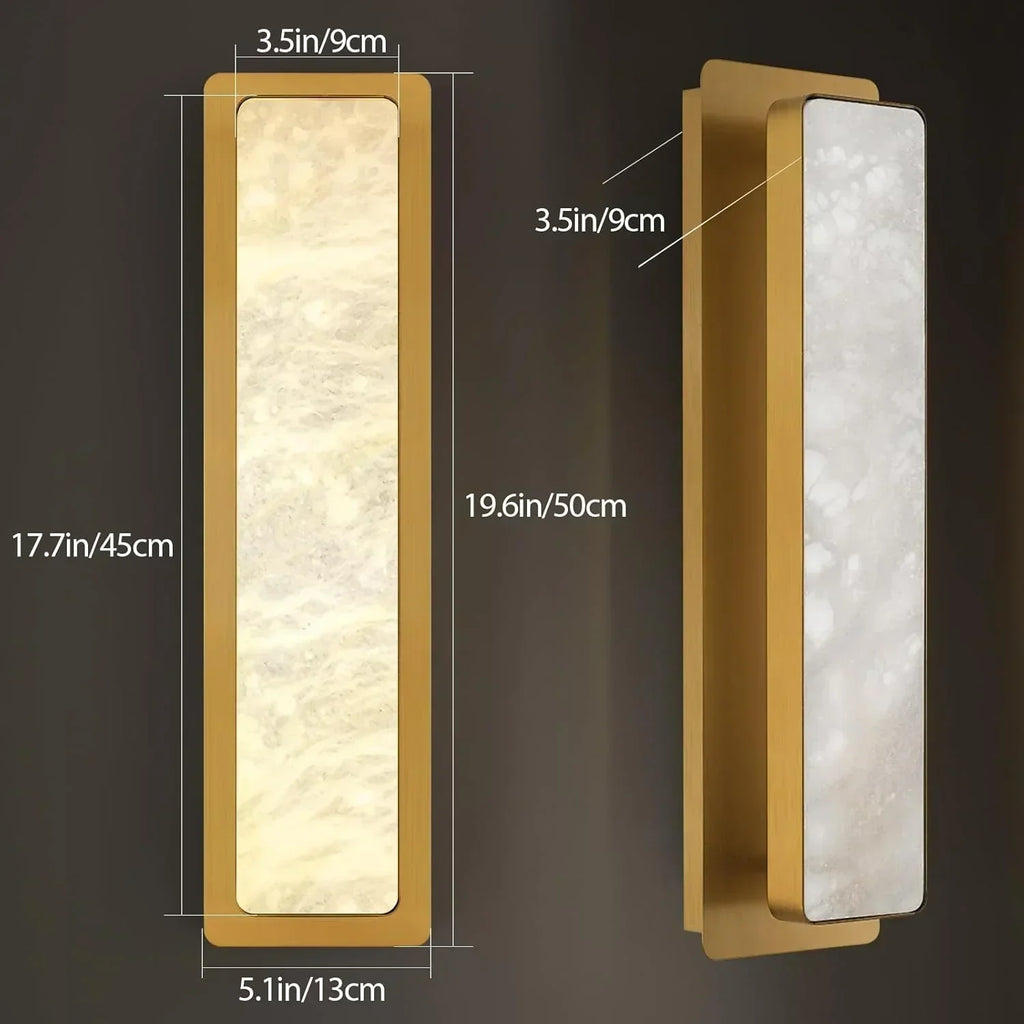Melange Alabaster Rectangle Wall Sconces 20" - Oasislives
