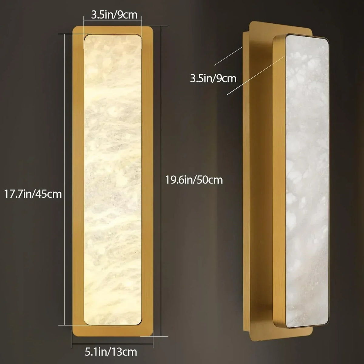 Melange Alabaster Rectangle Wall Sconces 20" - Oasislives