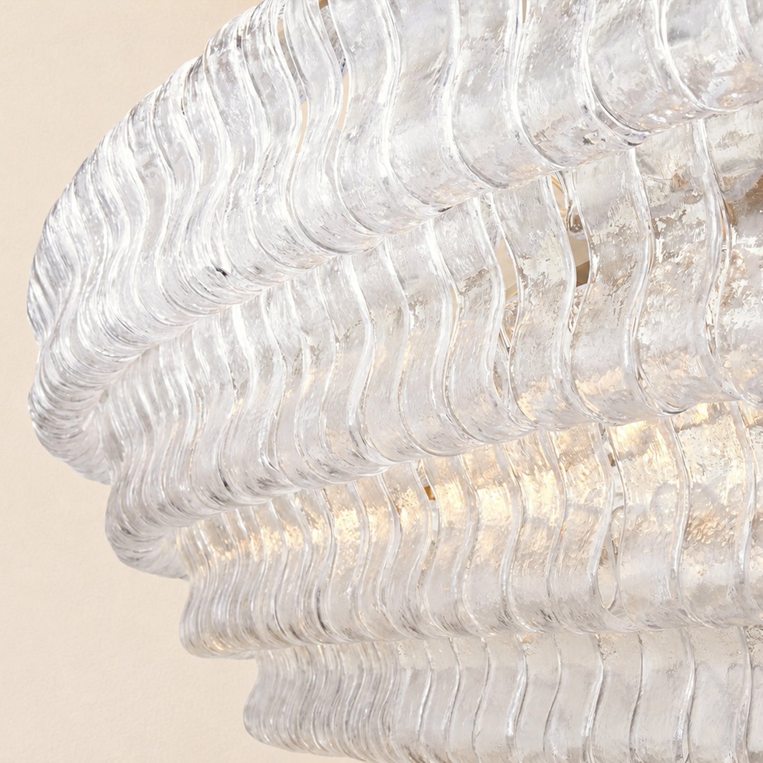 Ghiaccio Glass Oval Chandelier 54"W/65"W