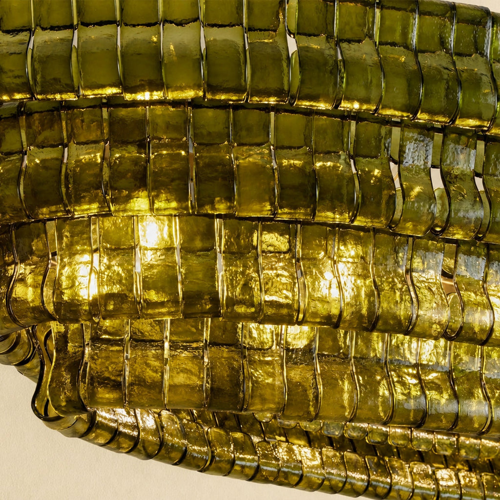 Ghiaccio Glass Oval Chandelier 54"W/65"W