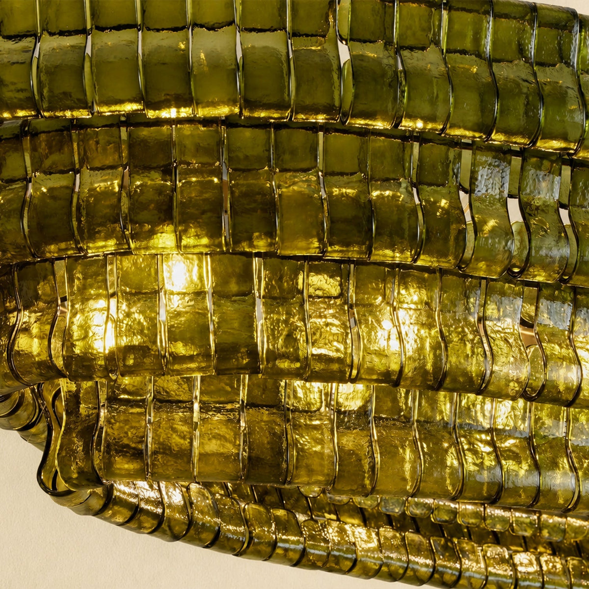 Ghiaccio Glass Oval Chandelier 54"W/65"W