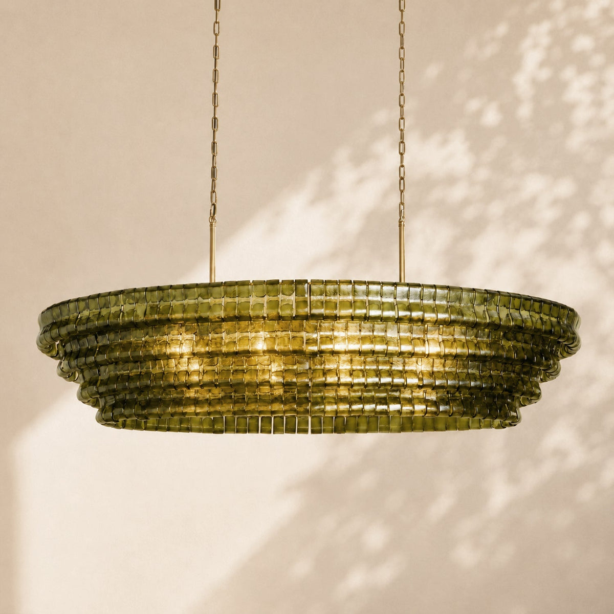 Ghiaccio Glass Oval Chandelier 54"W/65"W