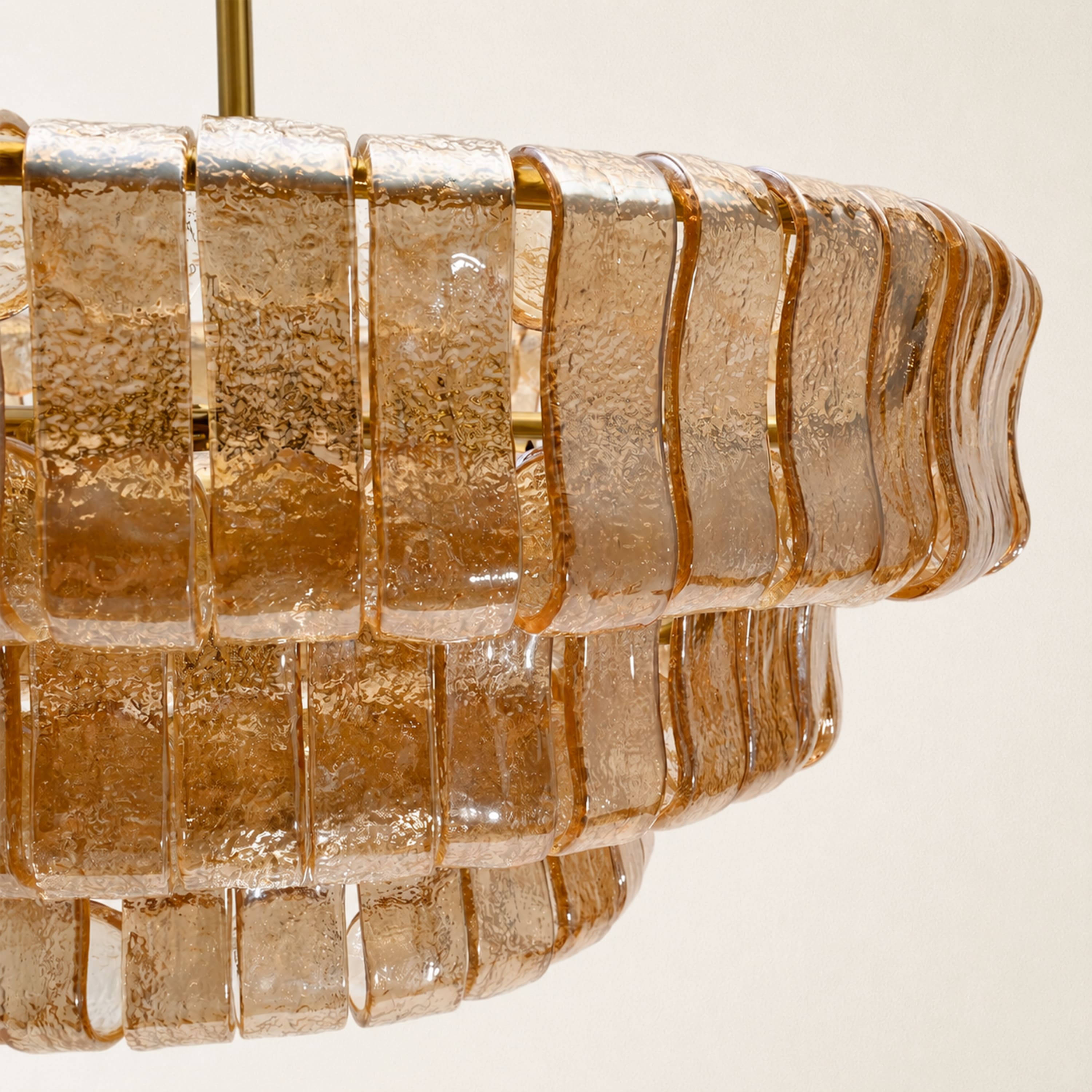 Ghiaccio 3-Tier Glass Round Chandelier 24"