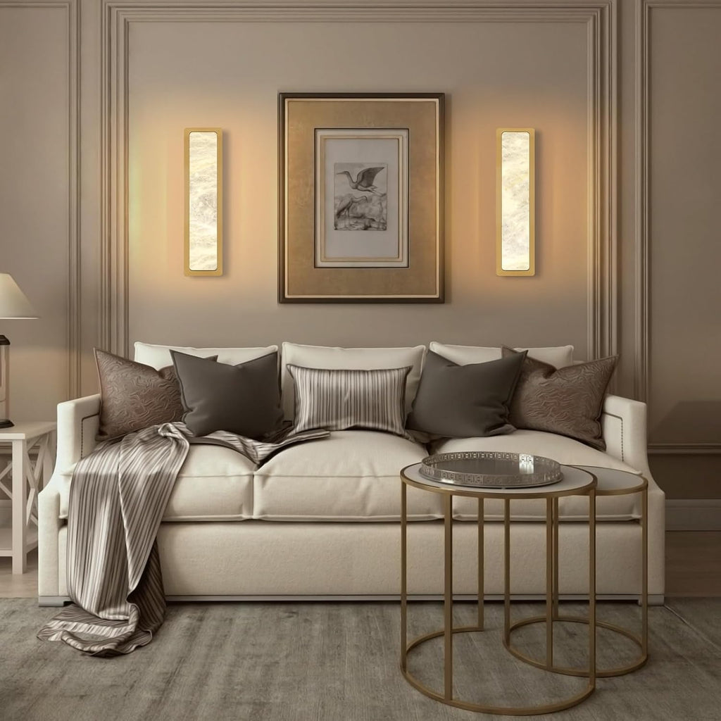 Alabaster Wall Sconces 20" - Fast Delivery-1-Luxehomezone