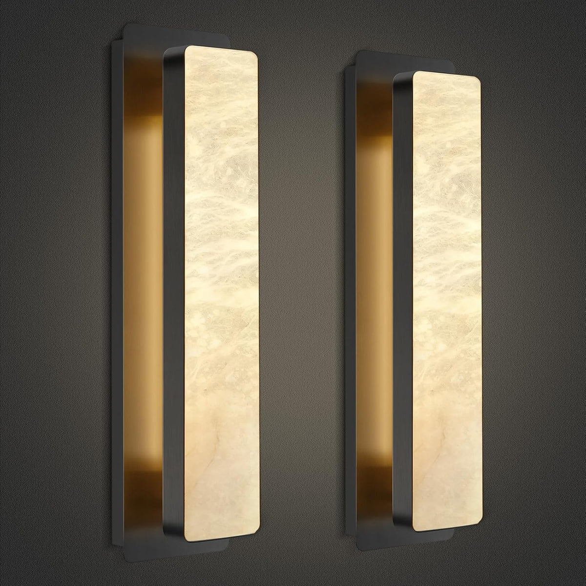 Alabaster Wall Sconces 20" - Fast Delivery-1-Luxehomezone