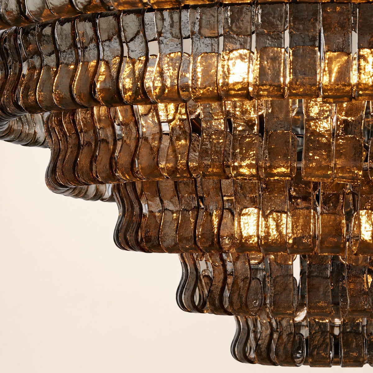 Ghiaccio 5-Tier Glass Round Chandelier 48"