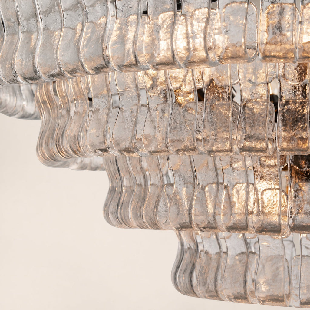 Ghiaccio 5-Tier Glass Round Chandelier 48"