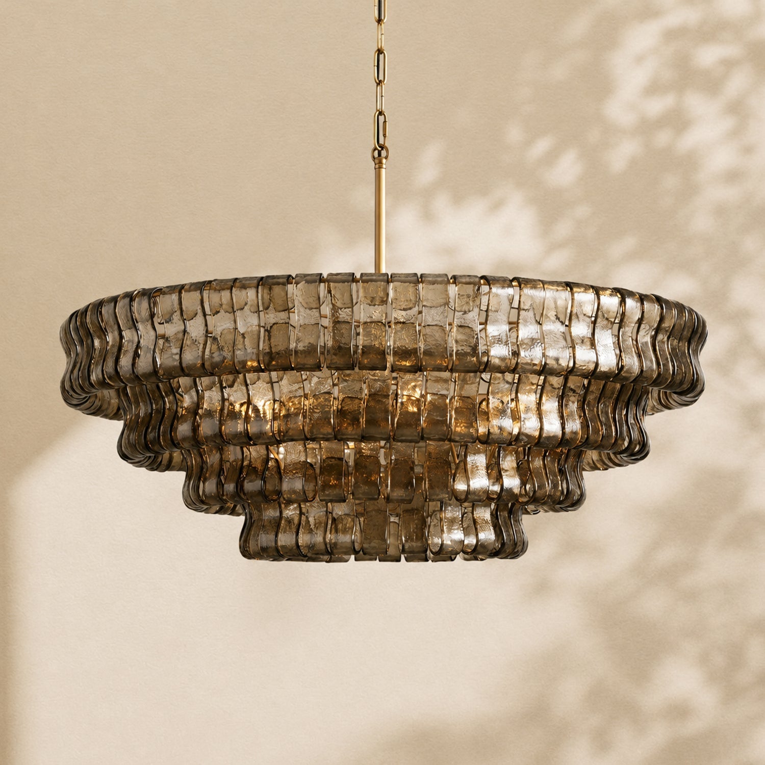 Ghiaccio 4-Tier Glass Round Chandelier 36"