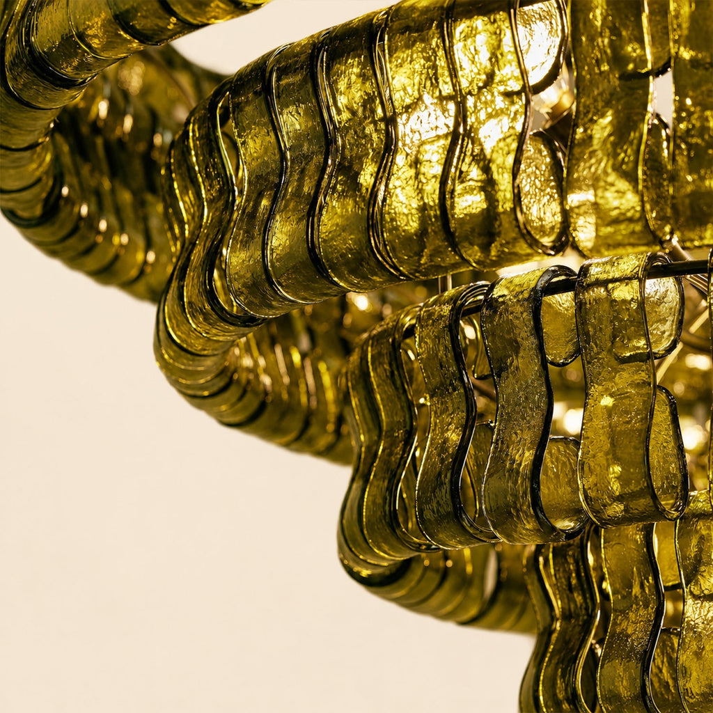 Ghiaccio 4-Tier Glass Round Chandelier 36"