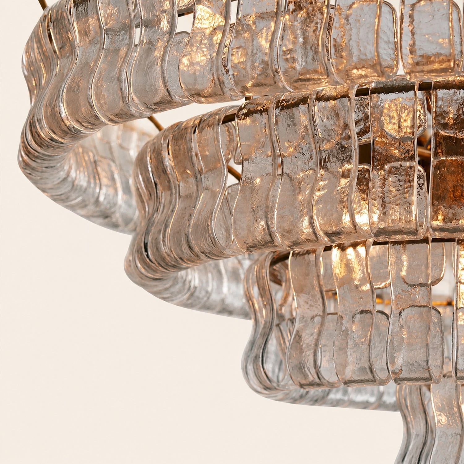 Ghiaccio 4-Tier Glass Round Chandelier 36"