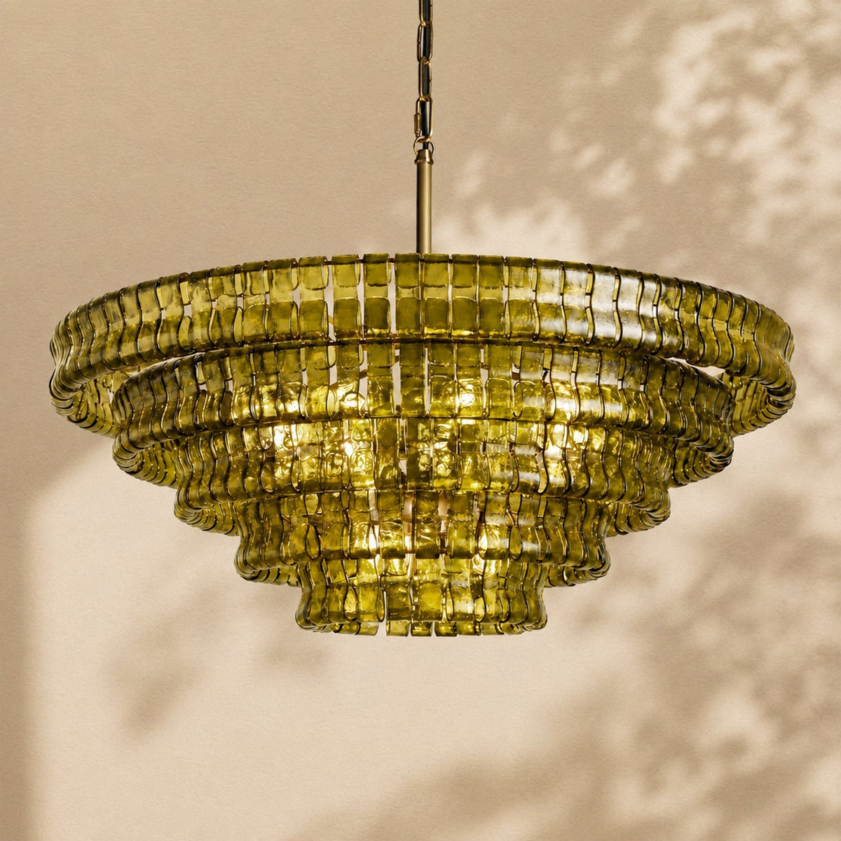 Ghiaccio 5-Tier Glass Round Chandelier 48"