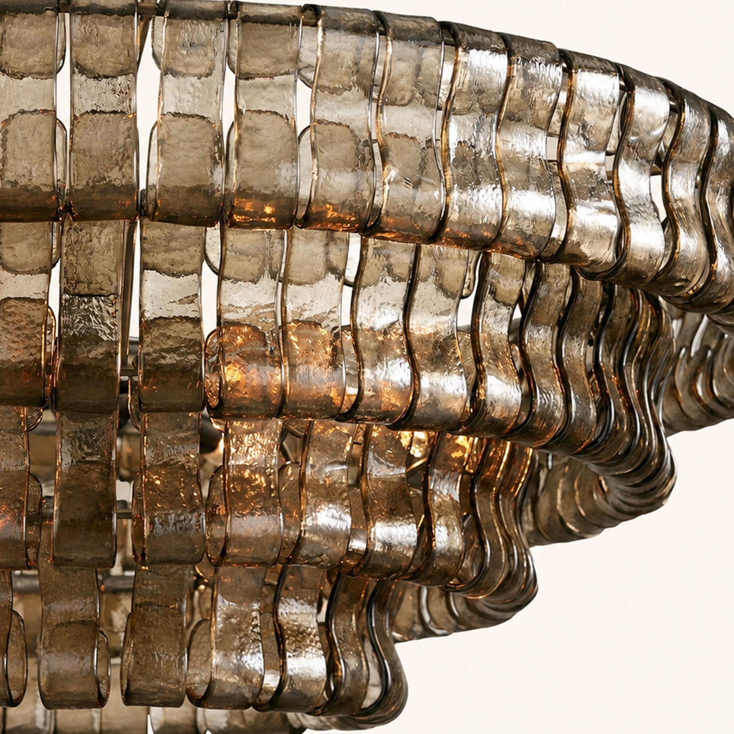 Ghiaccio 4-Tier Glass Round Chandelier 36"
