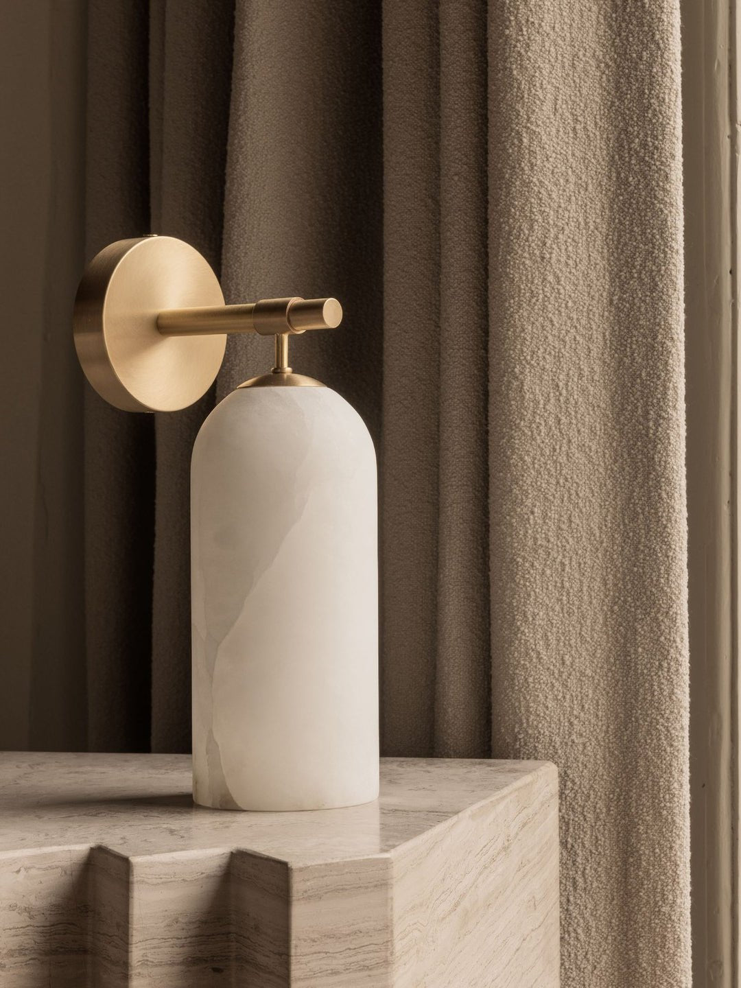 Alabaster Pillar Wall Sconce