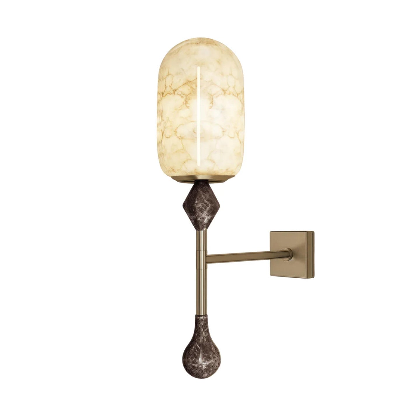 Alabaster Obelisk Double Sconce