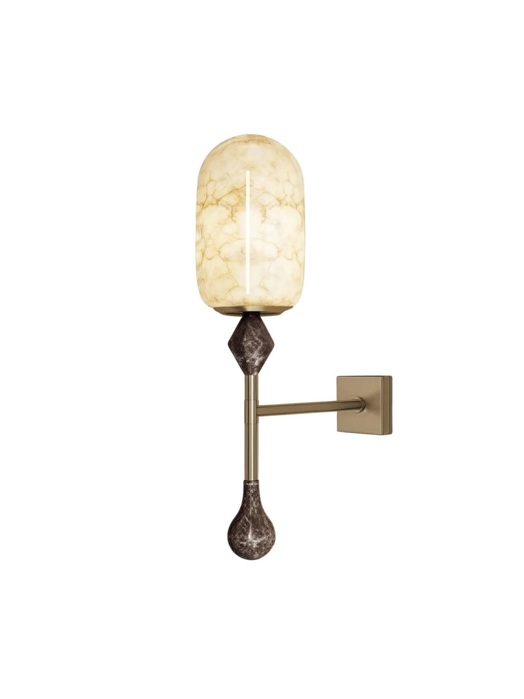 Alabaster Obelisk Double Sconce