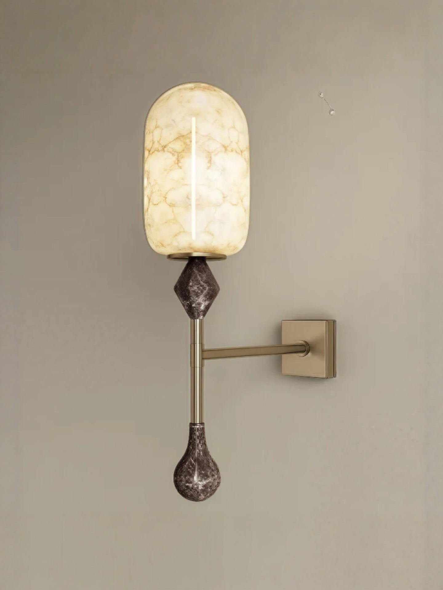 Alabaster Obelisk Double Sconce