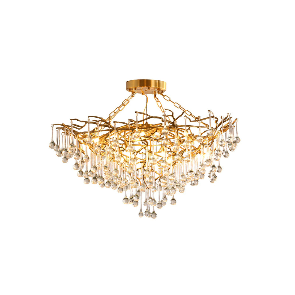 Anita Brass Branch Leaf Chandelier