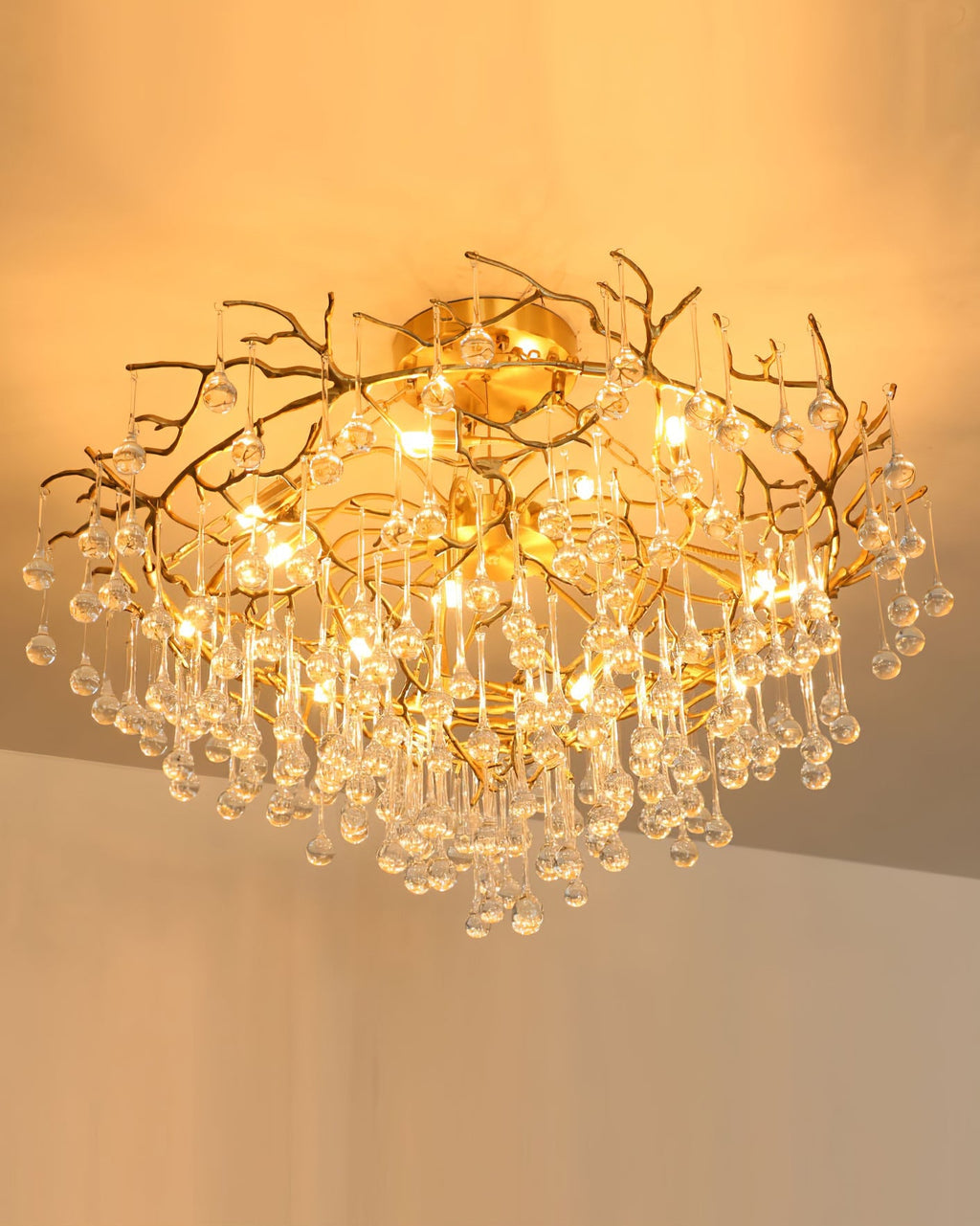 Anita Brass Branch Leaf Chandelier