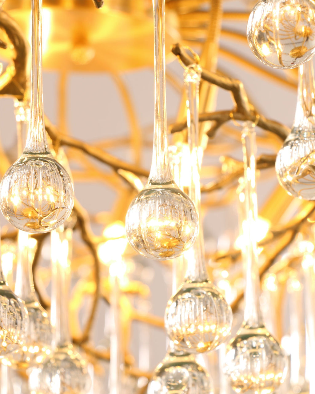 Anita Brass Branch Leaf Chandelier