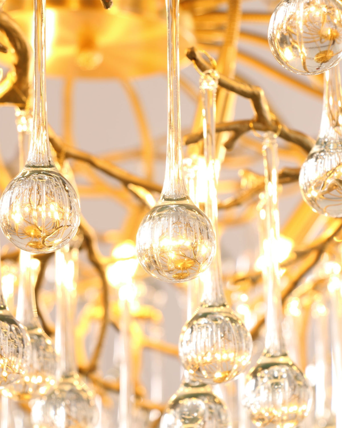Anita Brass Branch Leaf Chandelier