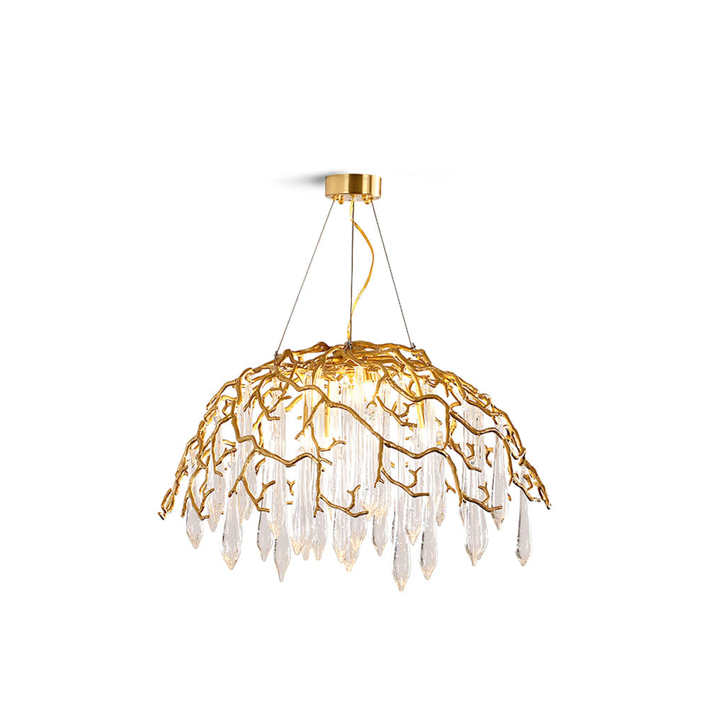Aqua Dome Branch Brass Chandelier