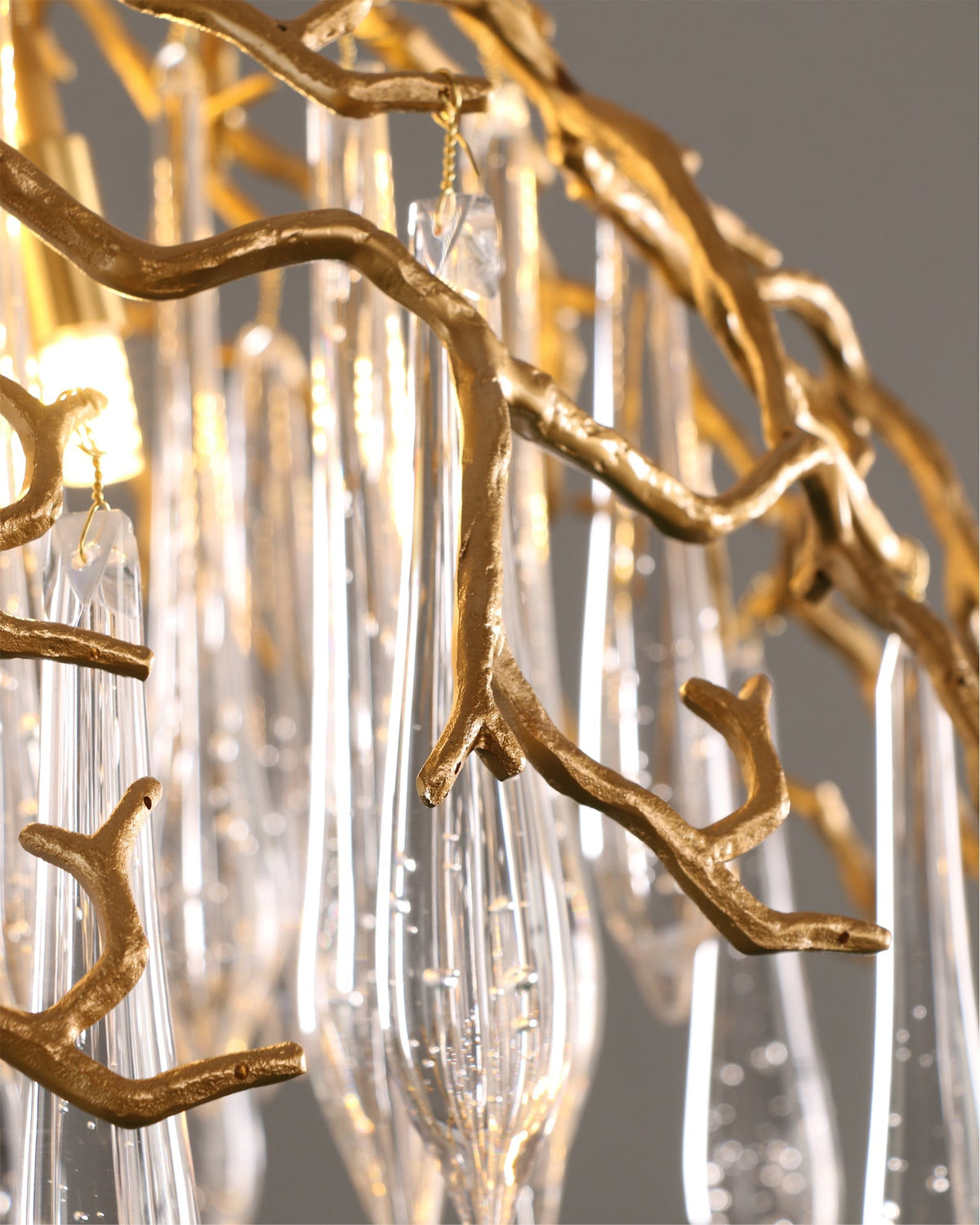 Aqua Dome Branch Brass Chandelier