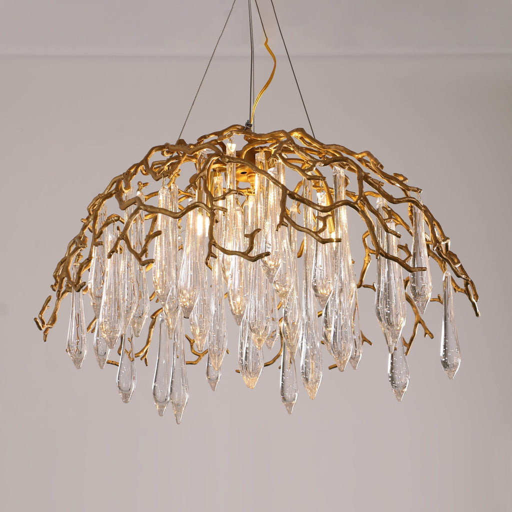 Aqua Dome Branch Brass Chandelier