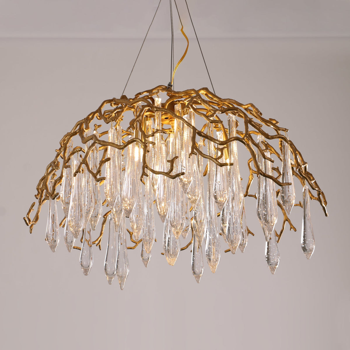 Aqua Dome Branch Brass Chandelier