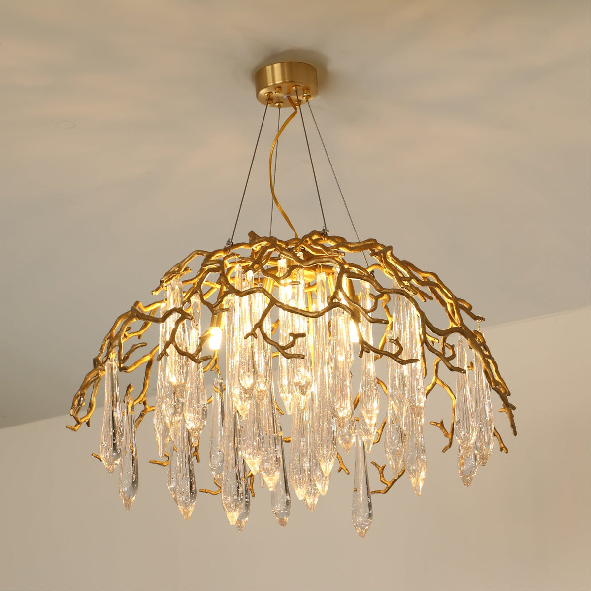 Aqua Dome Branch Brass Chandelier