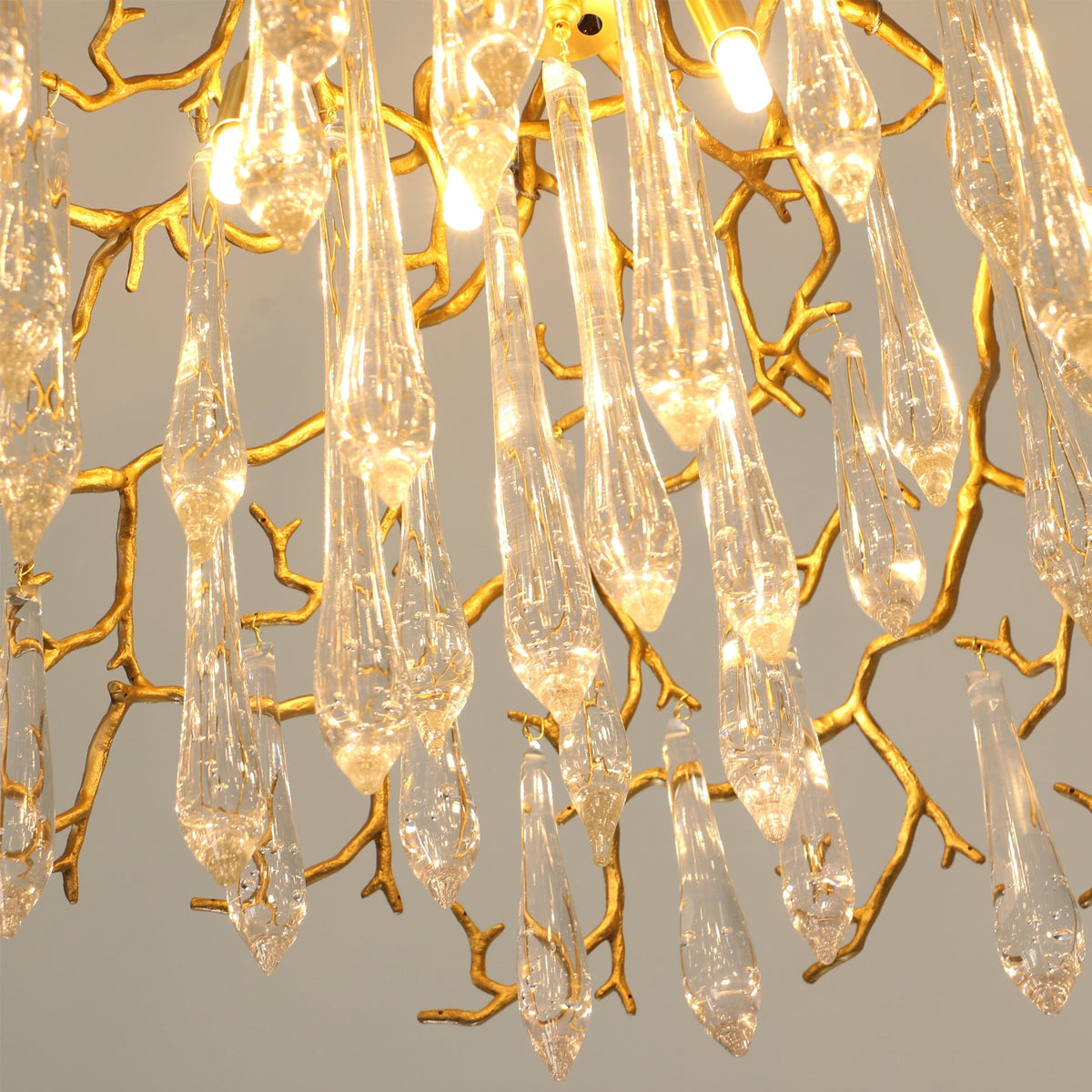 Aqua Dome Branch Brass Chandelier