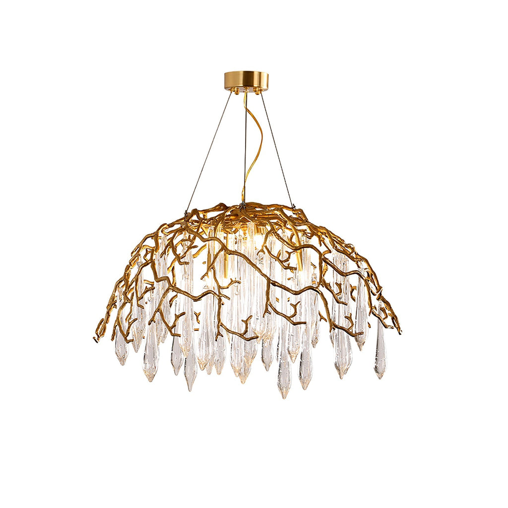 Aqua Dome Branch Brass Chandelier