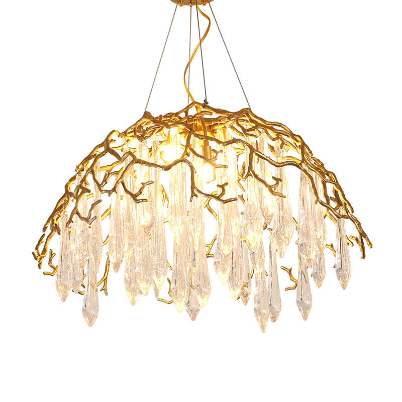Aqua Dome Branch Brass Chandelier