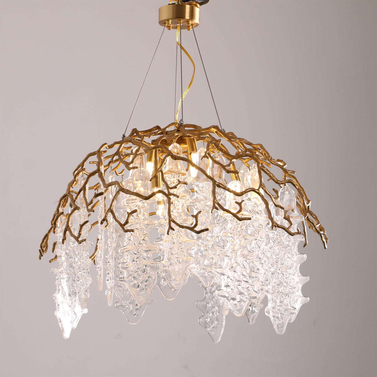 Aqua Dome Branch Brass Chandelier