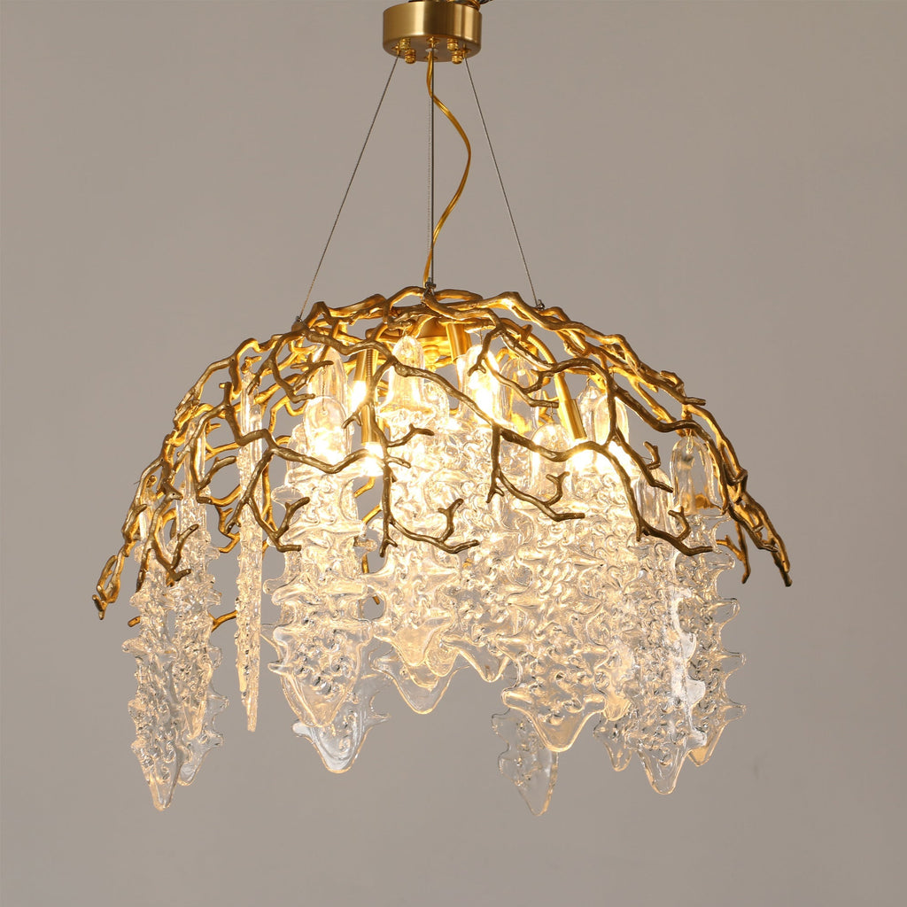Aqua Dome Branch Brass Chandelier