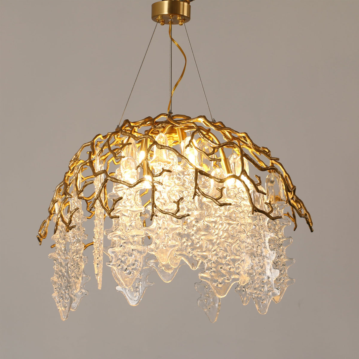 Aqua Dome Branch Brass Chandelier