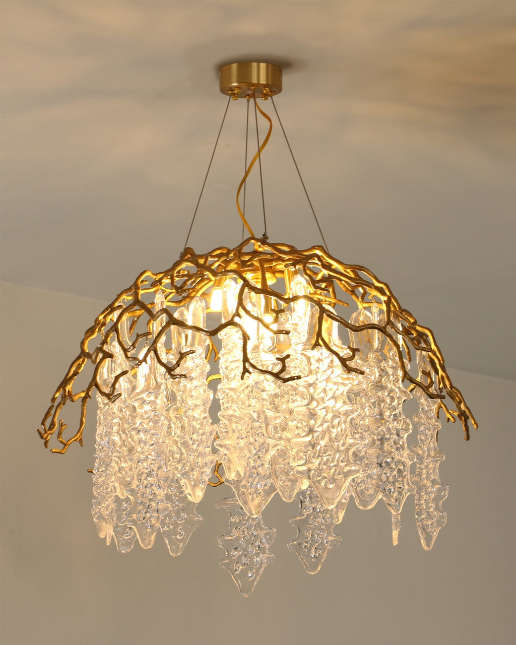 Aqua Dome Branch Brass Chandelier