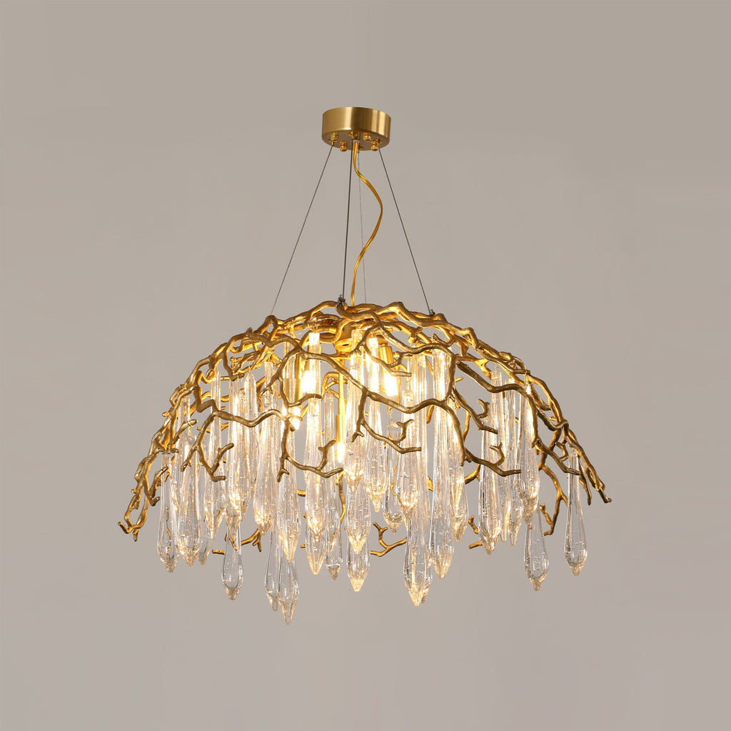 Aqua Dome Branch Brass Chandelier