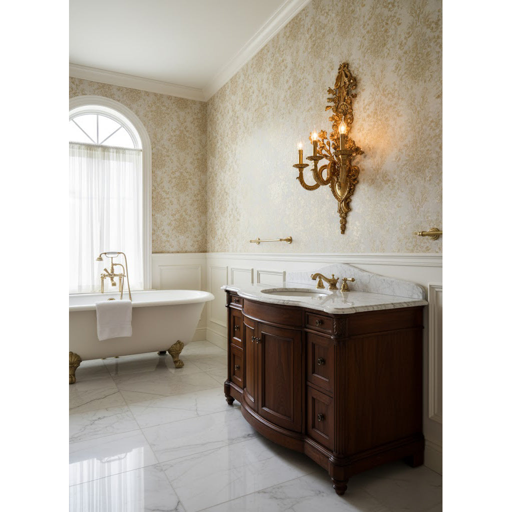 Cylora Blanc Brass Wall Lamp