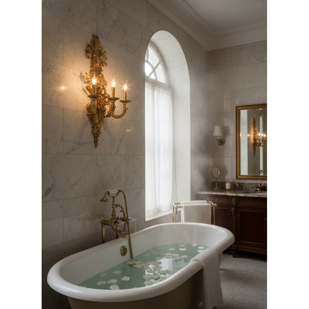 Cylora Blanc Brass Wall Lamp