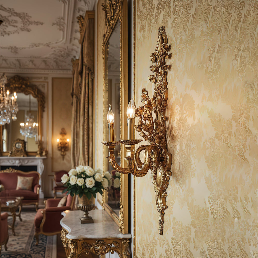 Cylora Blanc Brass Wall Lamp