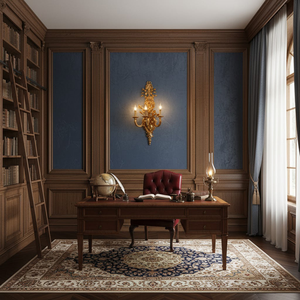 Cylora Blanc Brass Wall Lamp