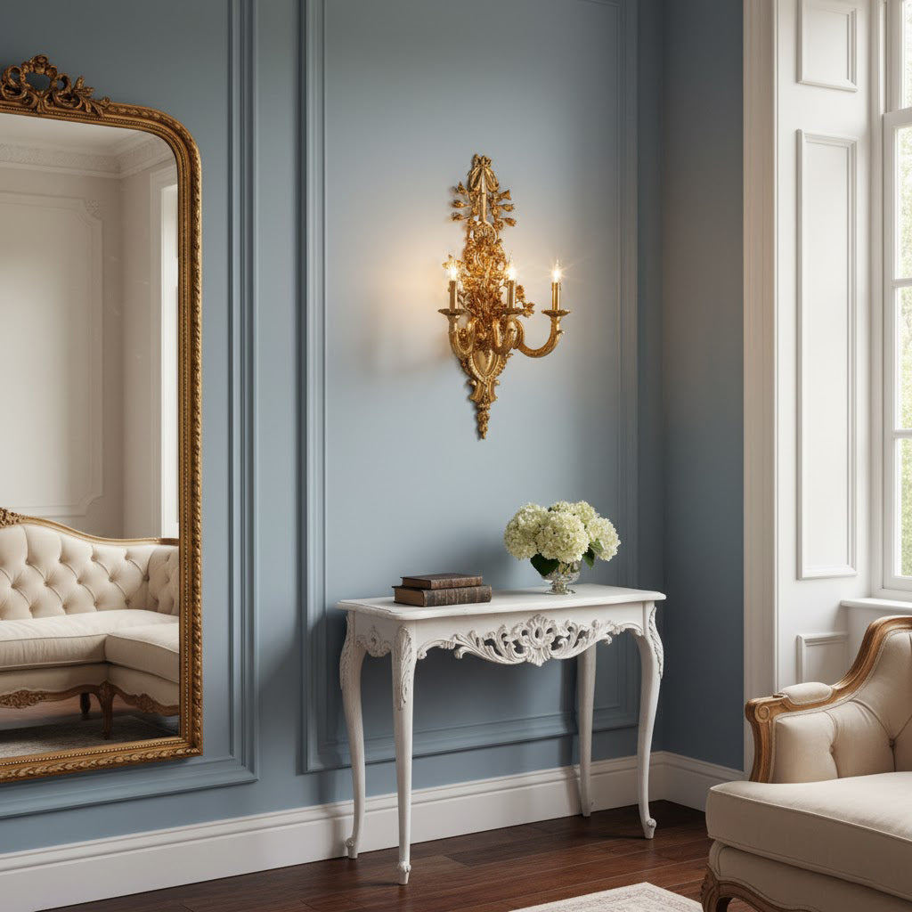 Cylora Blanc Brass Wall Lamp