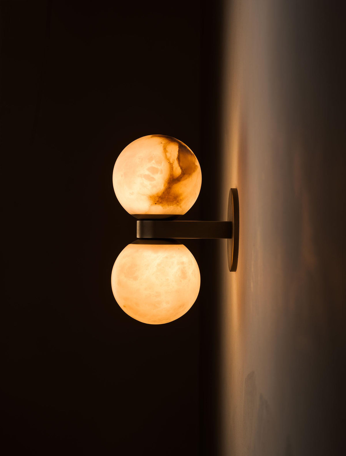 Dual Globe Alabaster Wall Lamp