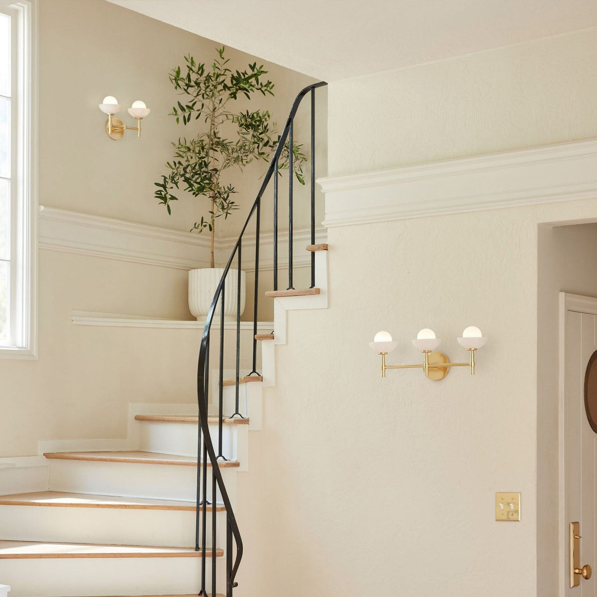 Glowen Alabaster Triple Wall Sconce