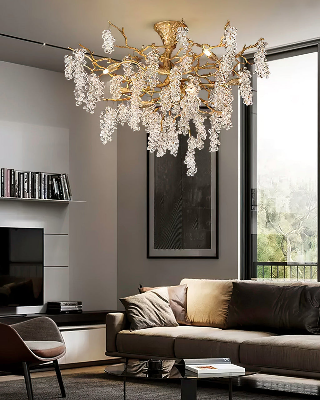 Grape Branch Crystal Chandelier